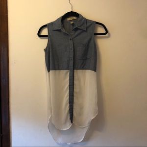 Mixed media high low tank tunic
